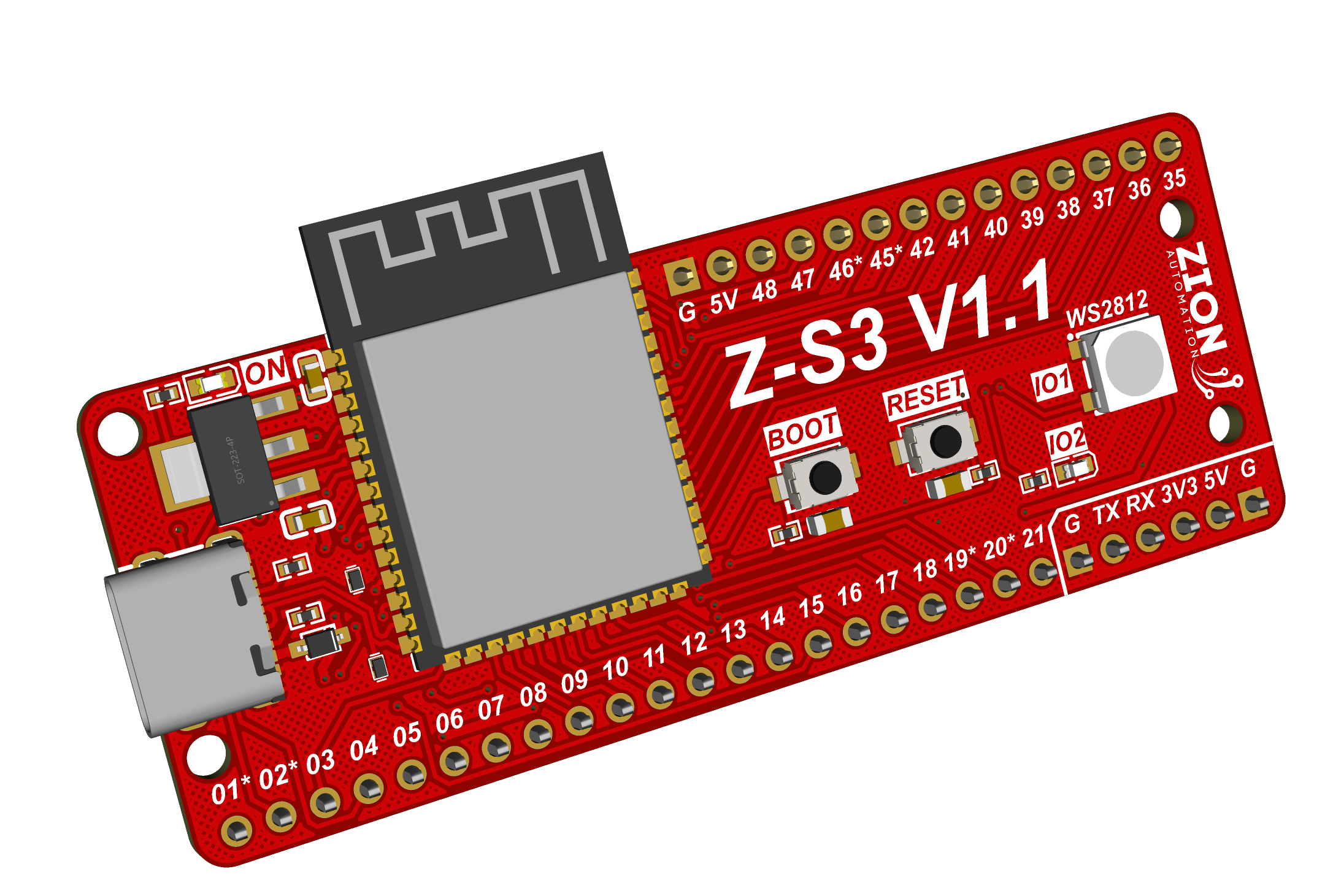 Placa de desenvolvimento Z-S3 V1 Zion Automation