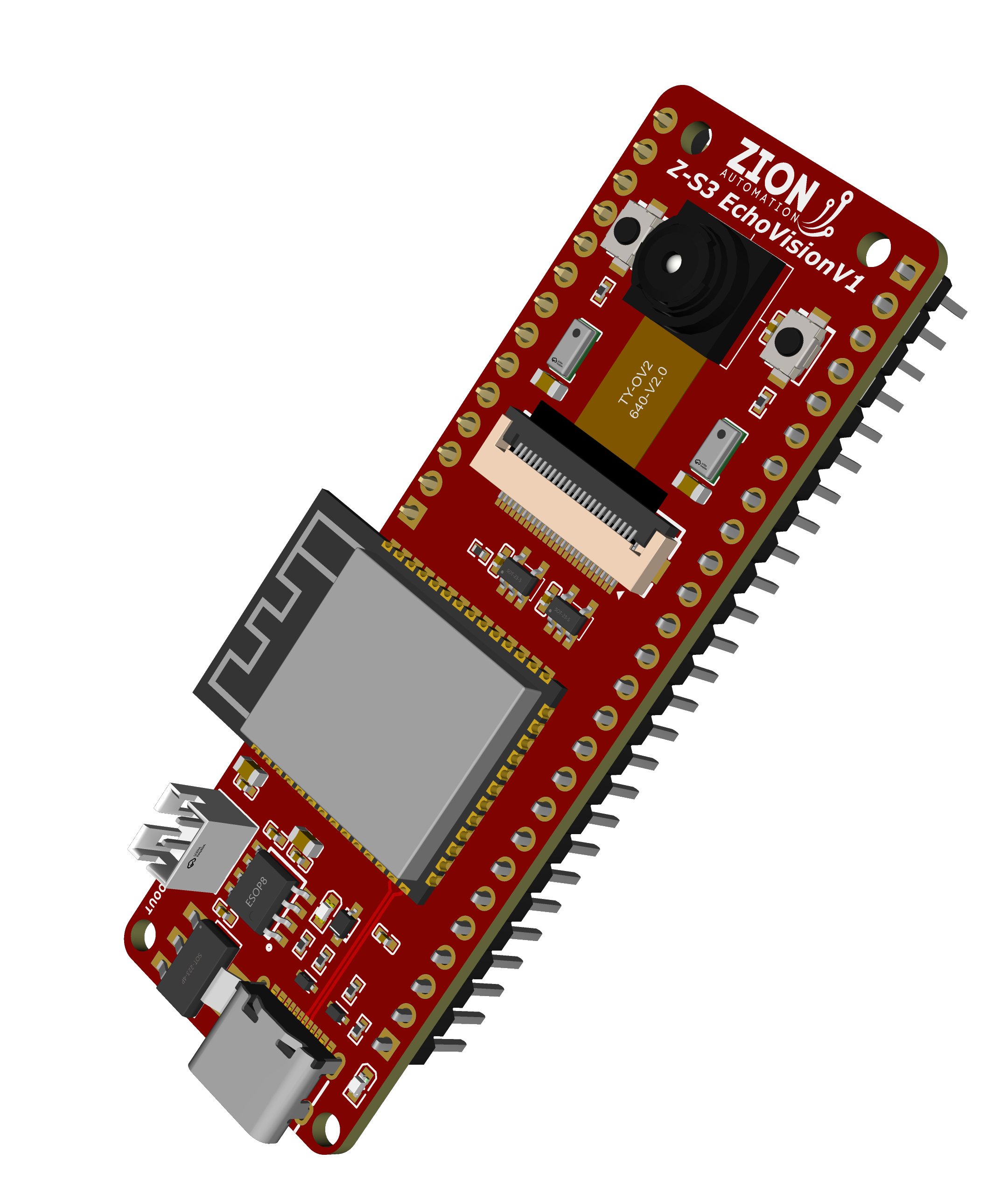 Placa de desenvolvimento Z-S3 EchoVision Zion Automation