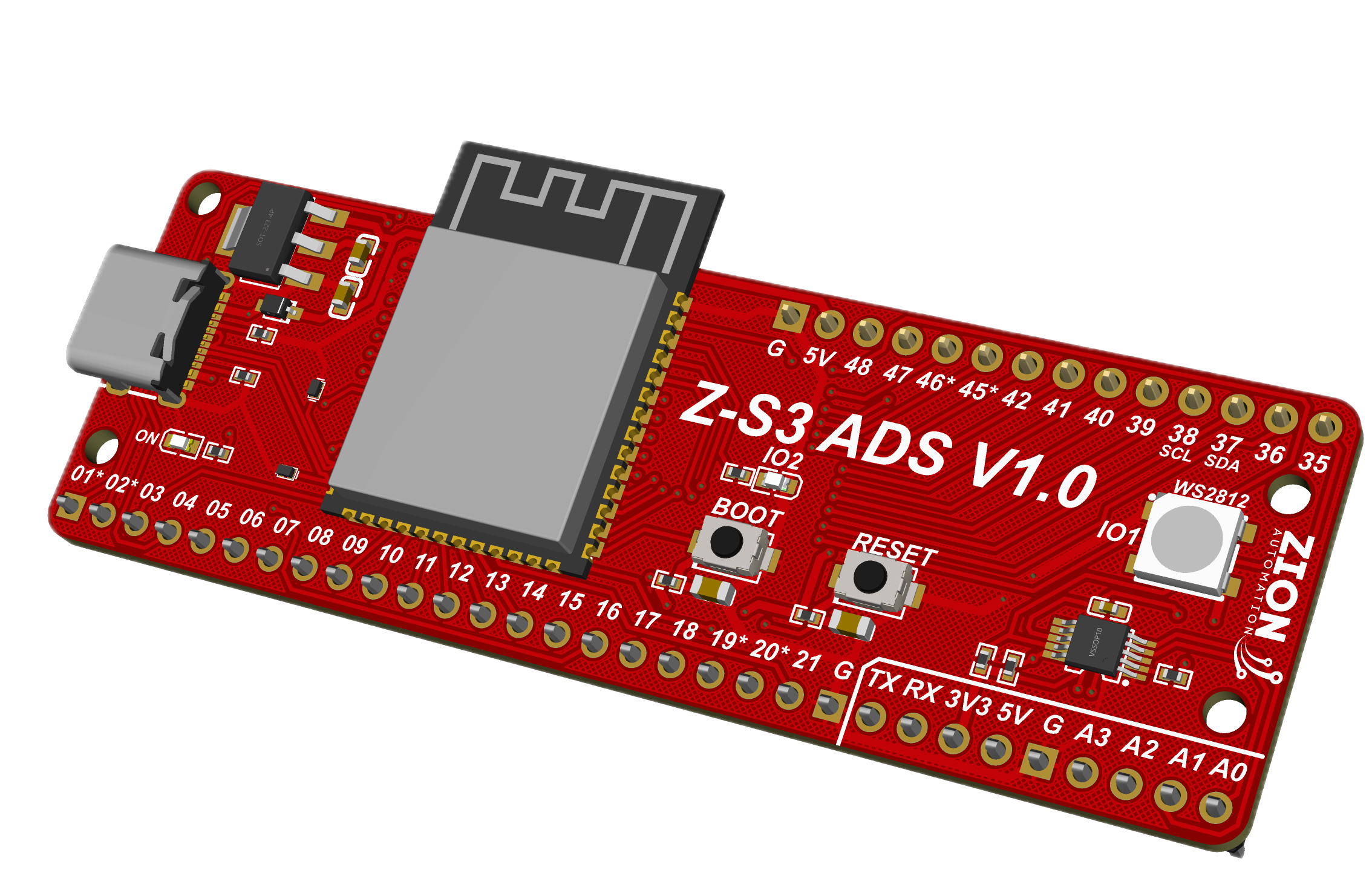 Placa de desenvolvimento Z-S3 ADS V1 Zion Automation